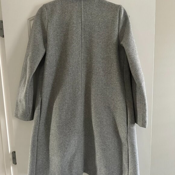Grey Wool Blend Trench Coat - Size S - Picture 3 of 6